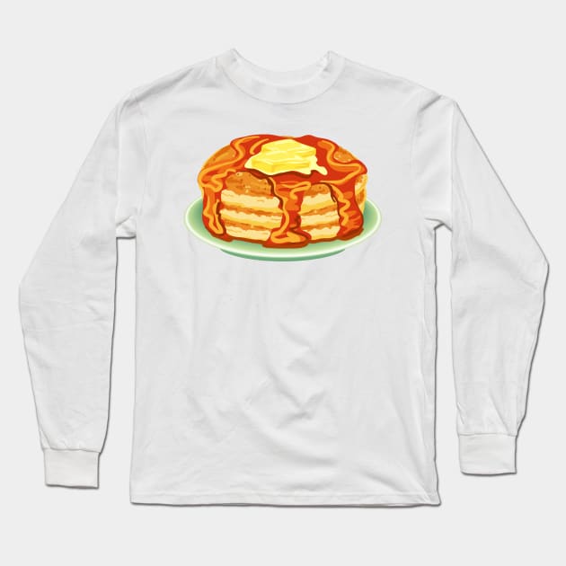 Cute Pancake Breakfast Long Sleeve T-Shirt by SWON Design